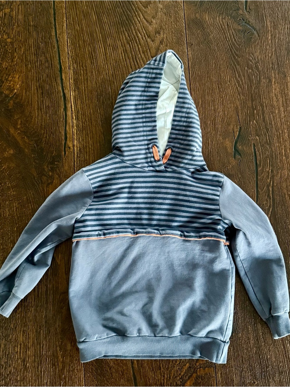 Tommy Bahama Blue Striped Hooded Sweatshirt with Orange Accents